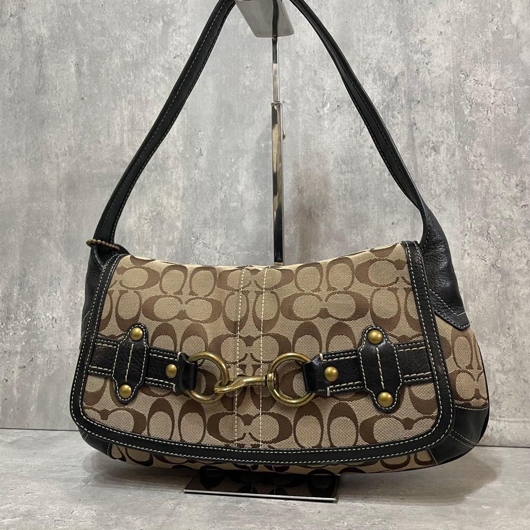 極美品✨ COACH キャンバス シグネチャー ワンショルダー バッグ Y2K