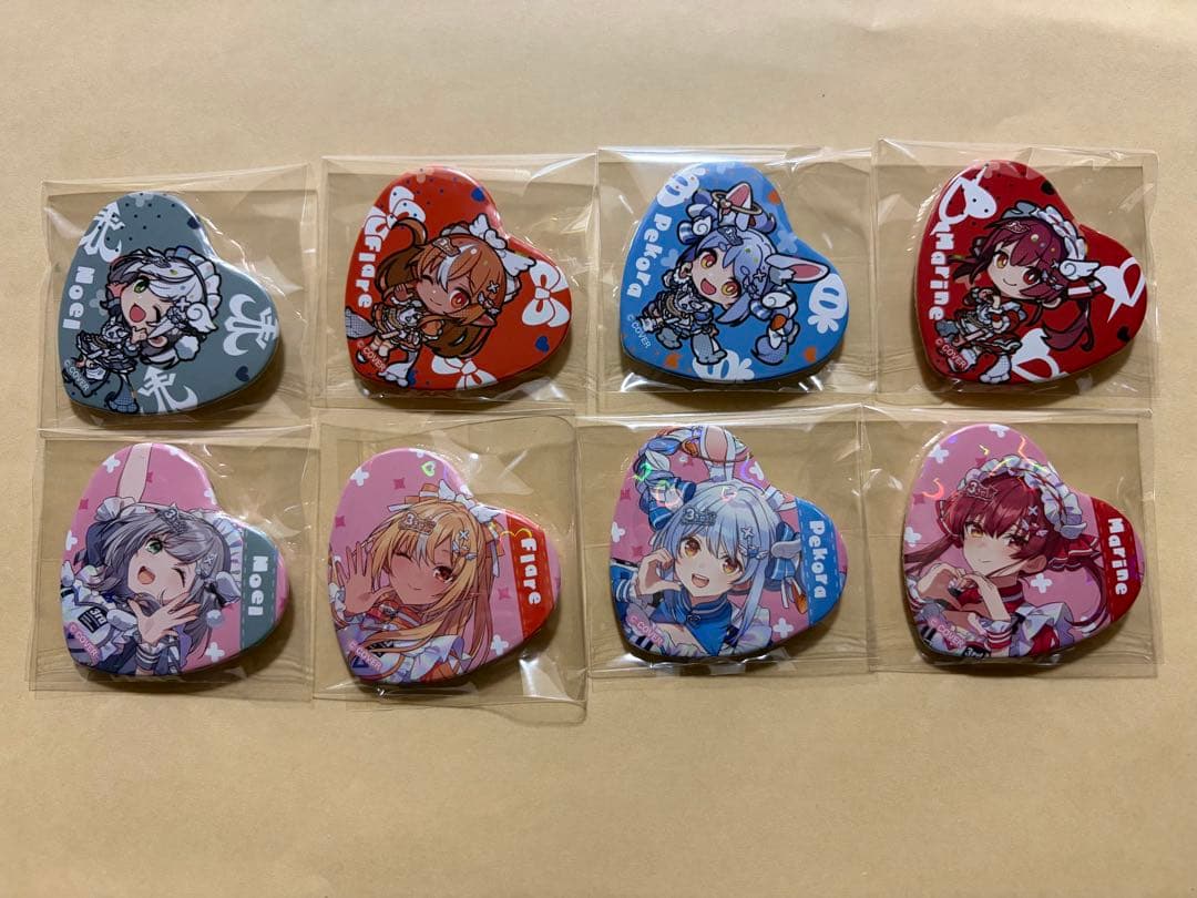 【全8種コンプ】ホロライブ3期生 きゅるるん大作戦 ハート缶バッジ セット