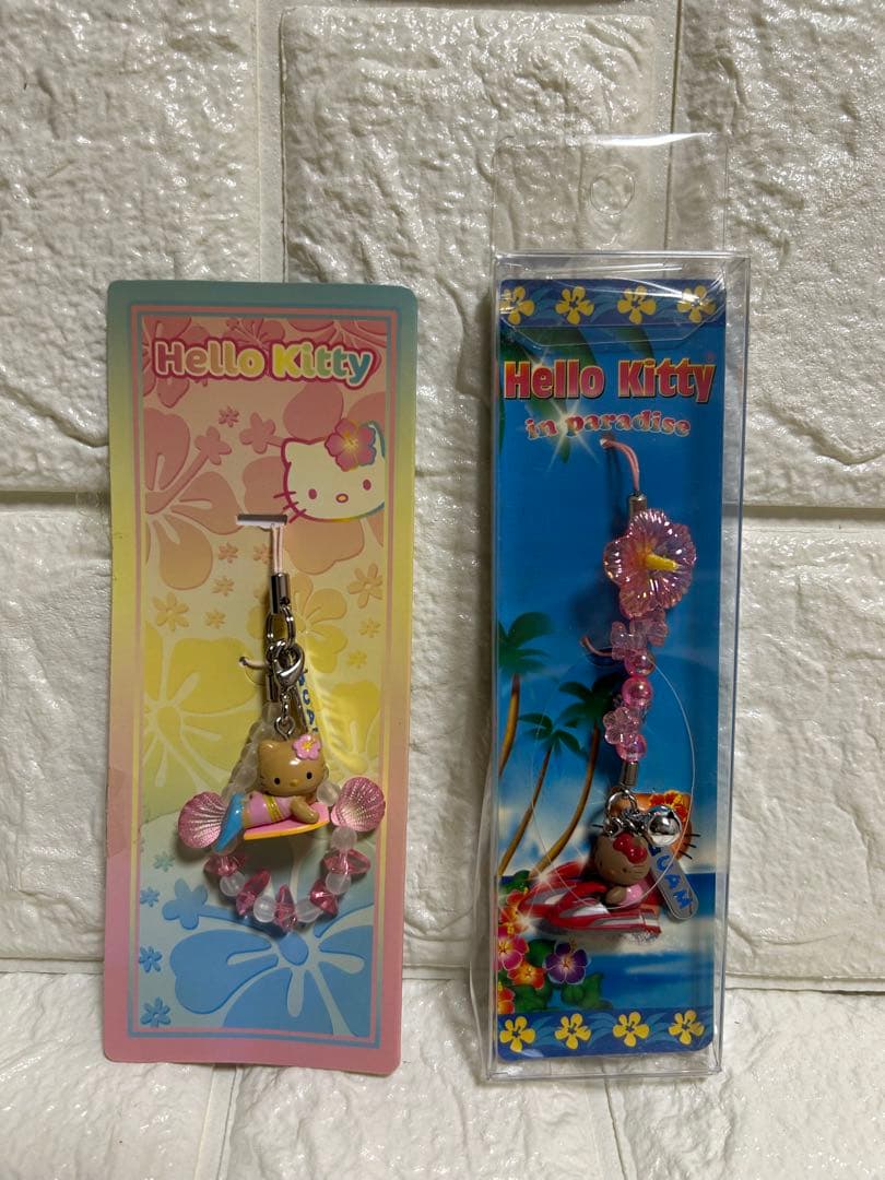 ご当地キティ【グアム限定】根付ストラップ 2点セット 2003・2006年