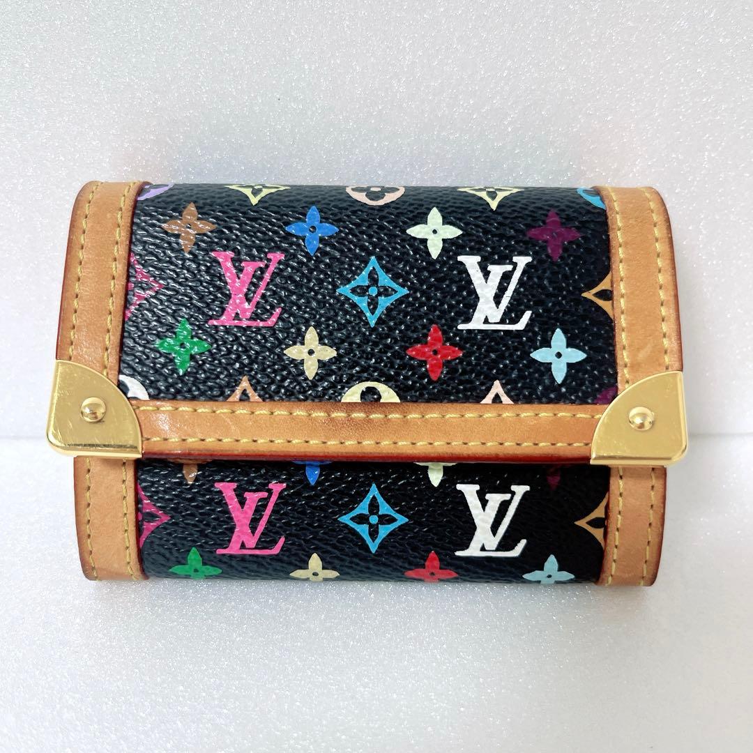 最終価格LOUIS VUITTON ポルトモネ プラ 小銭入れ財布 マルチカラー