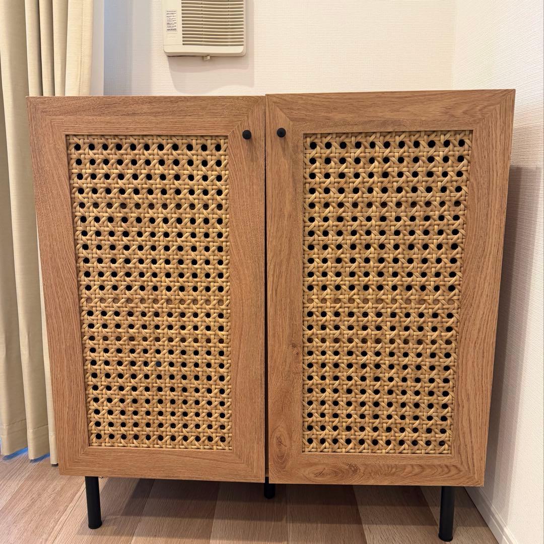 【LOWYA　ラタン調キャビネット　】