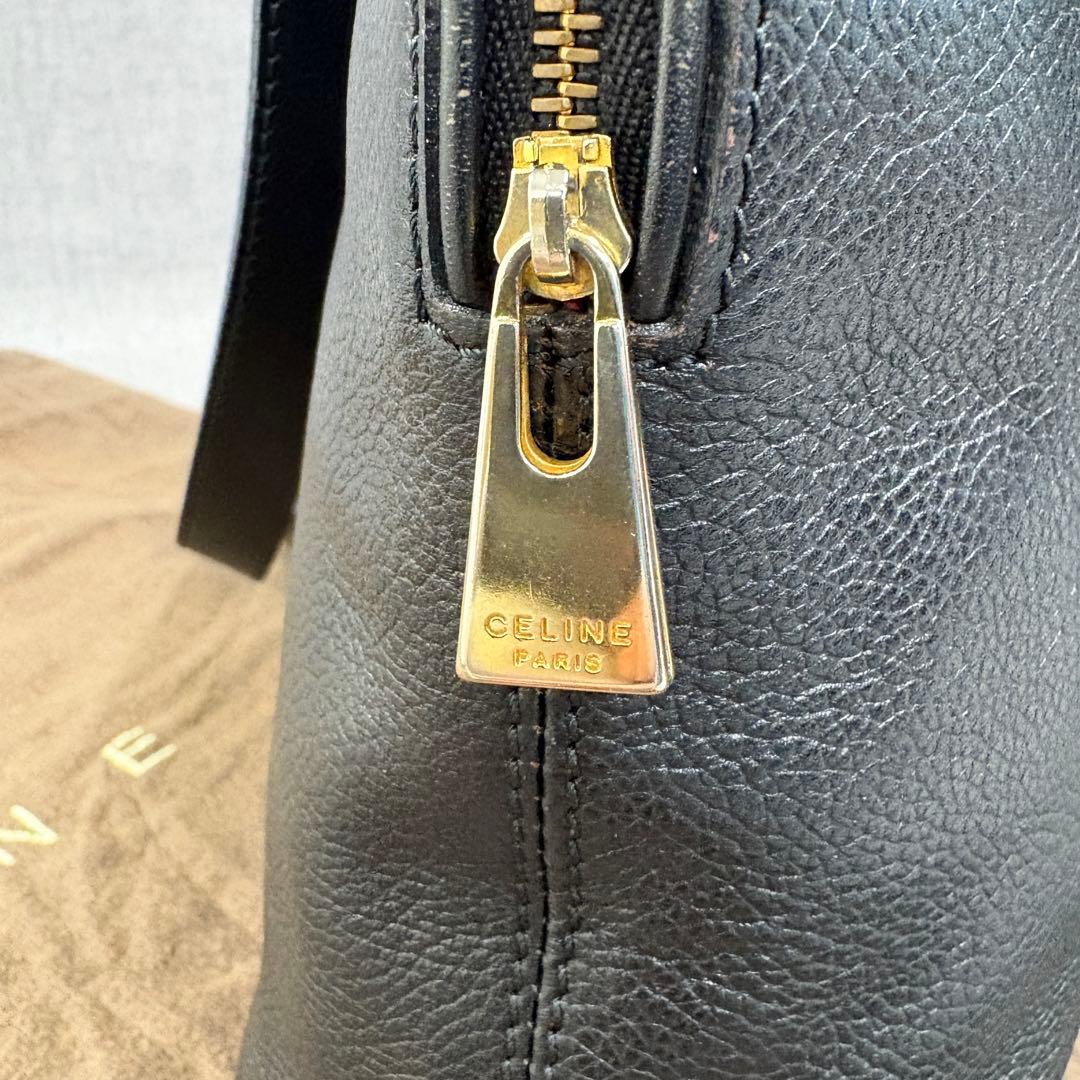 CELINE オールドセリーヌ ショルダーバッグ 黒 マンテル ヴィンテージ