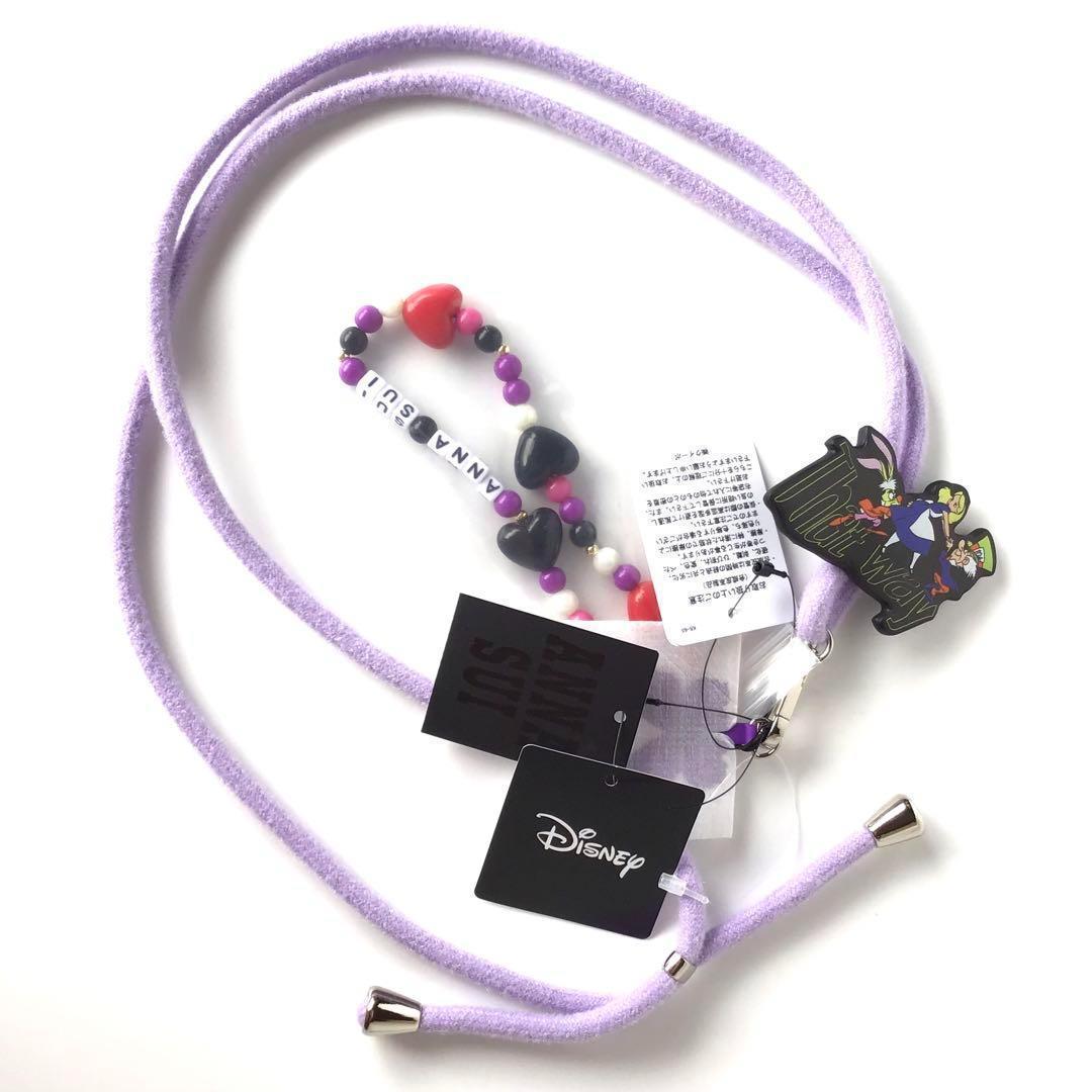 【新品】アナスイ✨アリス スマホストラップ Disney コラボ パープル