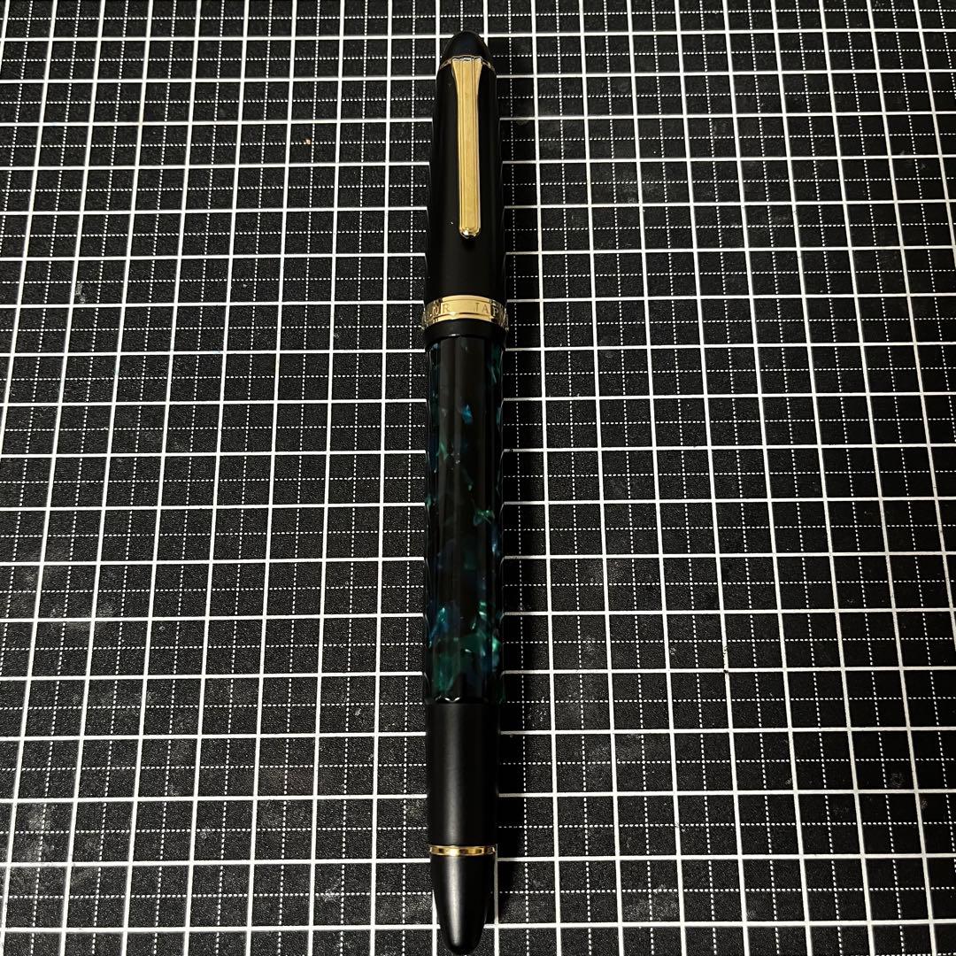 セーラー 万年筆 プロフィット21 梨地 ロング モザイク グリーン 長刀研ぎ
