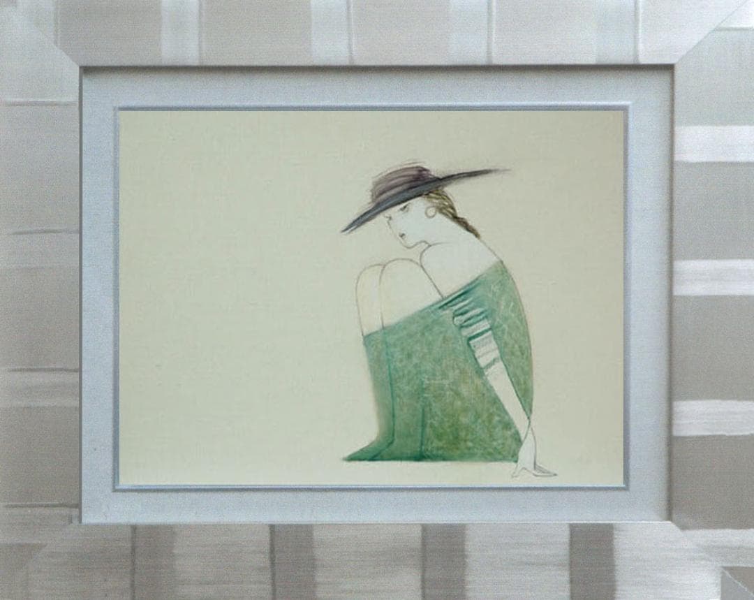 油絵 菅家令子 絵 絵画 インテリア 額付(銀) F4-072012 人物 女性