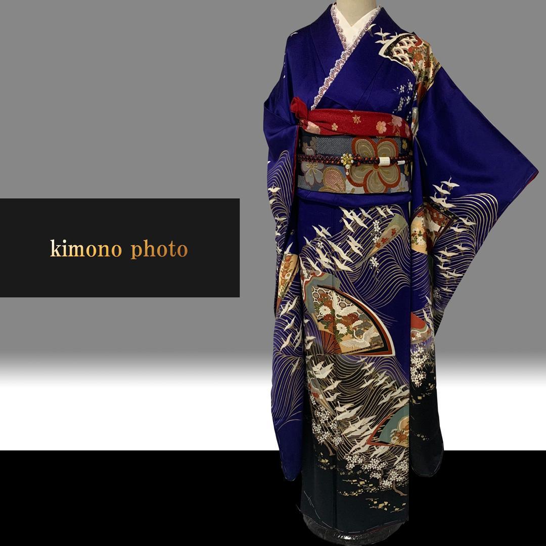 【未使用】正絹【極上逸品】振袖6点フルセット【金彩手描き 友禅染め】トールサイズ