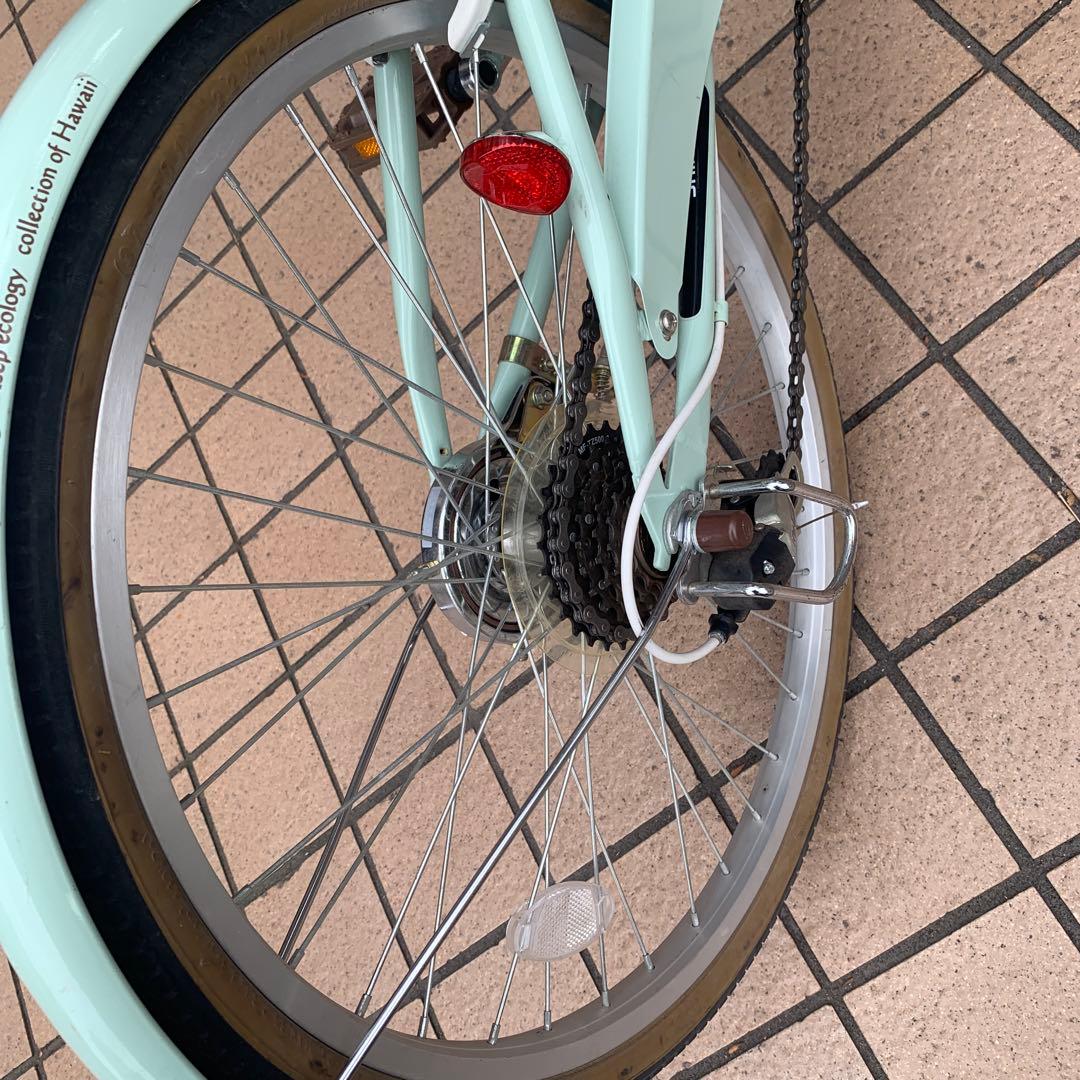 【POM】MAHALOジュニア ミントグリーン 自転車 変速機付き　22