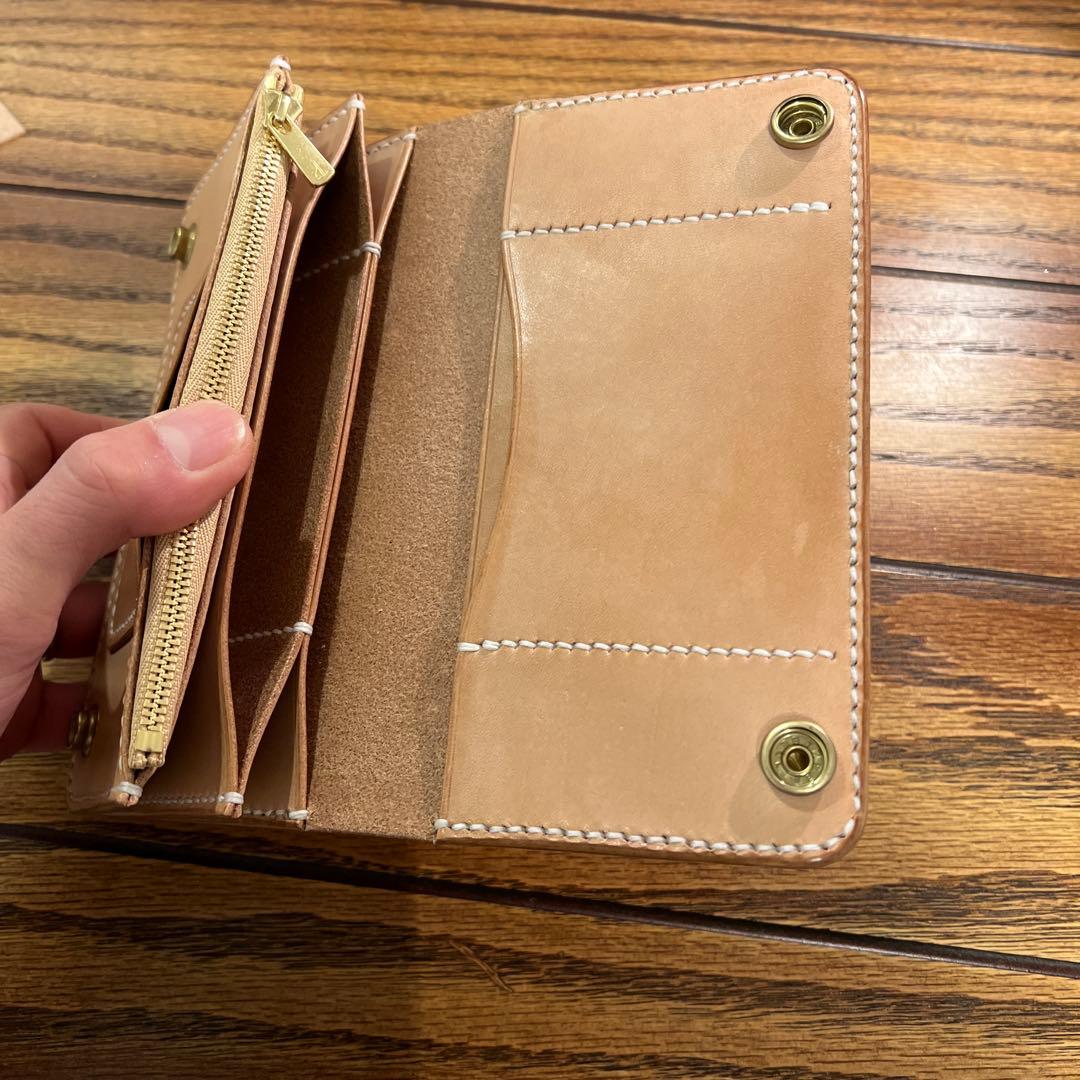 虎龍(弍型) トラッカーウォレット　ヌメ革　長財布