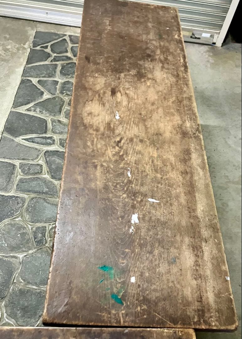 ヴィンテージ 昭和レトロ 学校・会議室用テーブル 長卓 文机 一枚板 C