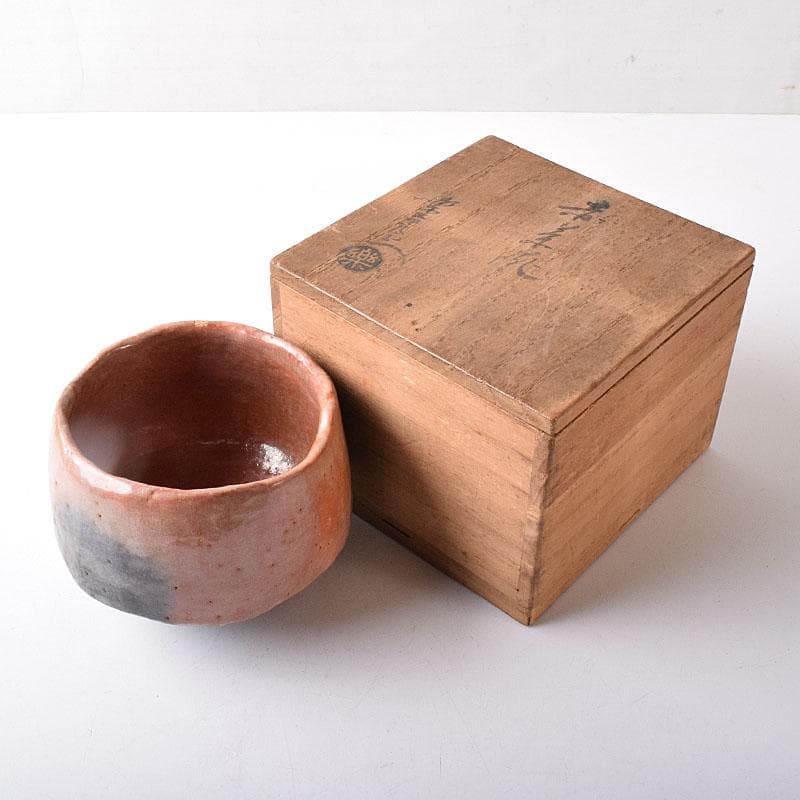 茶道具　楽吉佐衛門　赤楽茶碗　共箱　V　R8773