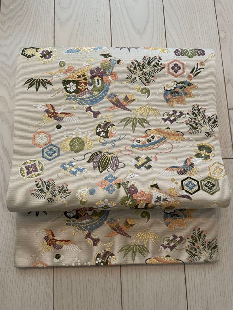 ★宝尽くし袋帯 高級 正絹 宝物柄の唐織 日本製袋帯　帯のみ★