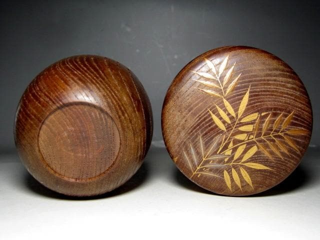 千家十職 指物師 駒沢利斎 桐木地 中棗 裏千家十四代 淡々斎花押　　　m129