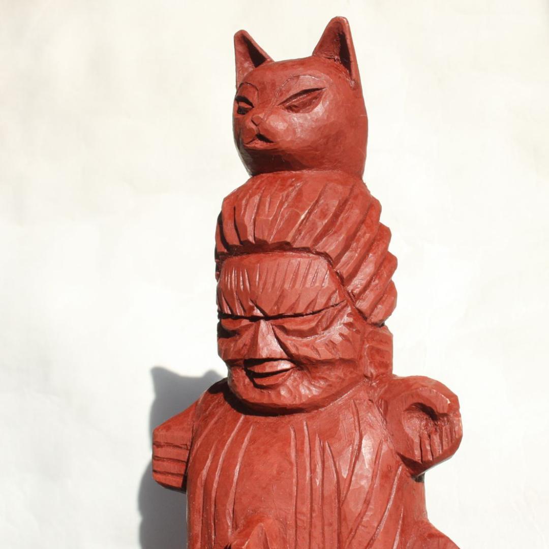 円空仏　愛染明王坐像・猫冠バージョン