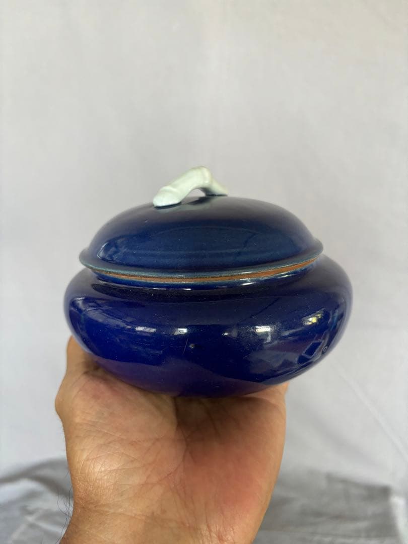 瑠璃釉蓋物椀 中国 唐物