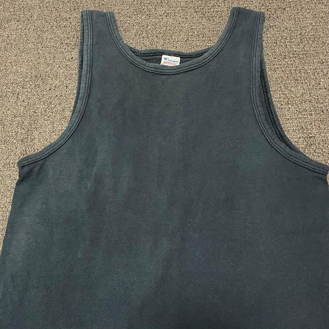 レア　80s Champion トリコタグ ブラック タンクトップ 美フェード