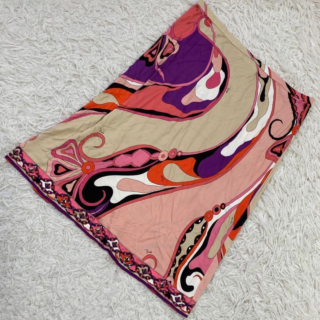 EMILIO PUCCI 総柄タイトスカート ピンク 42 エレガント オシャレ