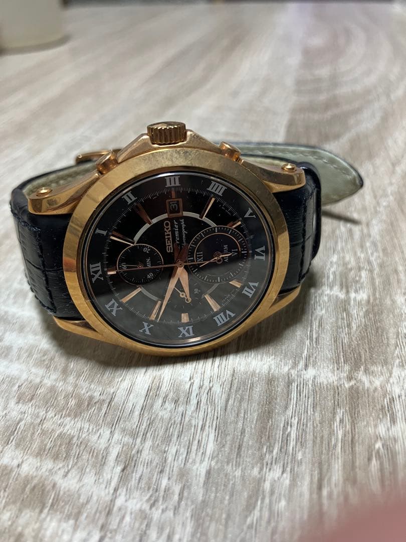セイコー クロノグラフ 腕時計 ゴールド/ブラック