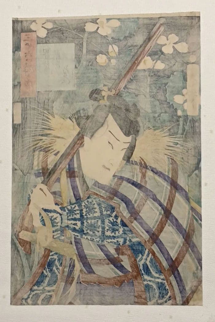 浮世絵版画、三十六花艸の内（秋海道) 豊原国周画、慶応2年（1866)出版