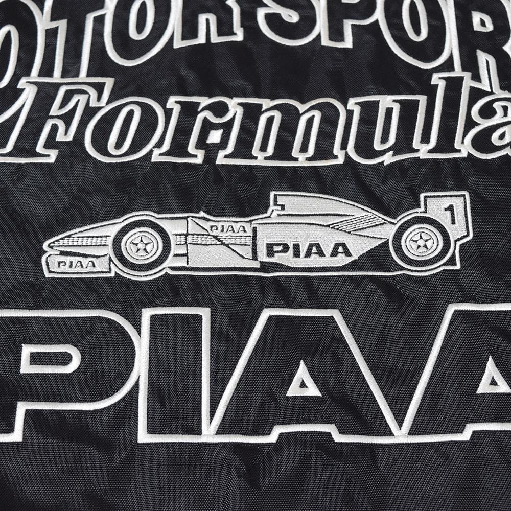 当時物 80s PIAA 中嶋悟 F1 刺繍 レザー レーシングジャケット 黒