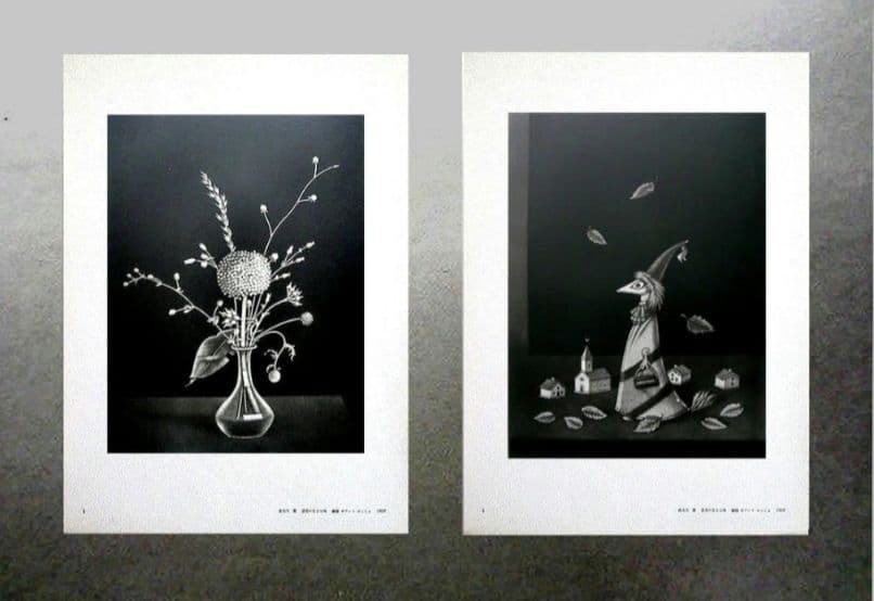 #◆長谷川 潔 銅版画２点美品「 瓶に刺した種草 」「静物画・仮装したる狐」