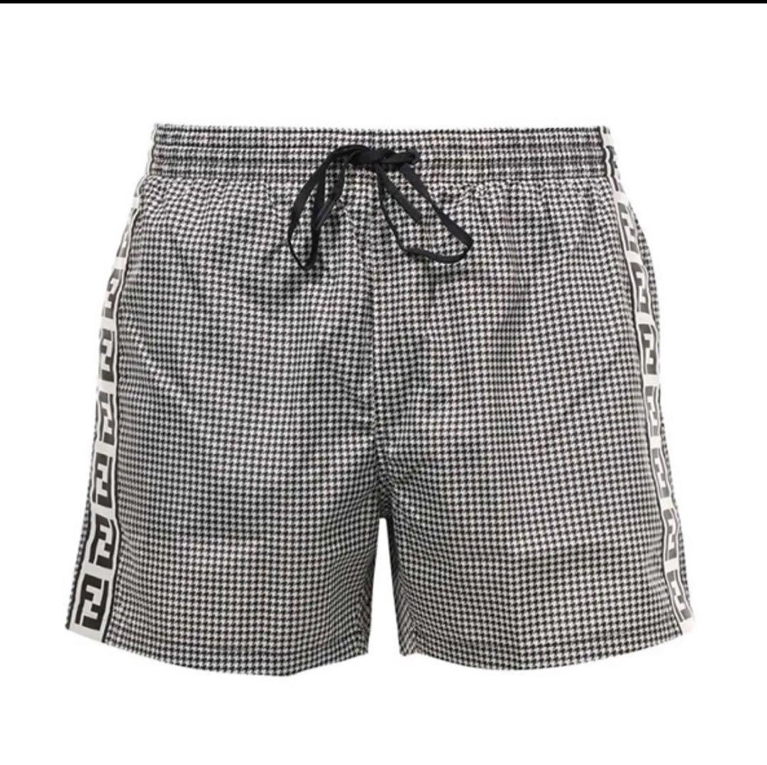 新品 FENDI スイムショーツ 千鳥格子 サイドロゴ ショートパンツ