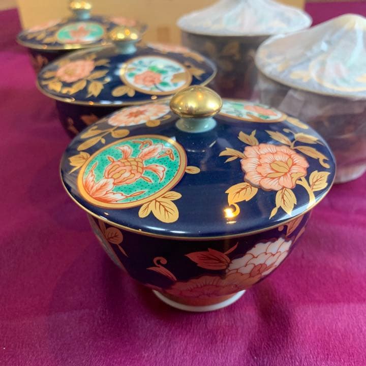 有田焼　古伊万里　金彩　清右衛門作　汲出揃