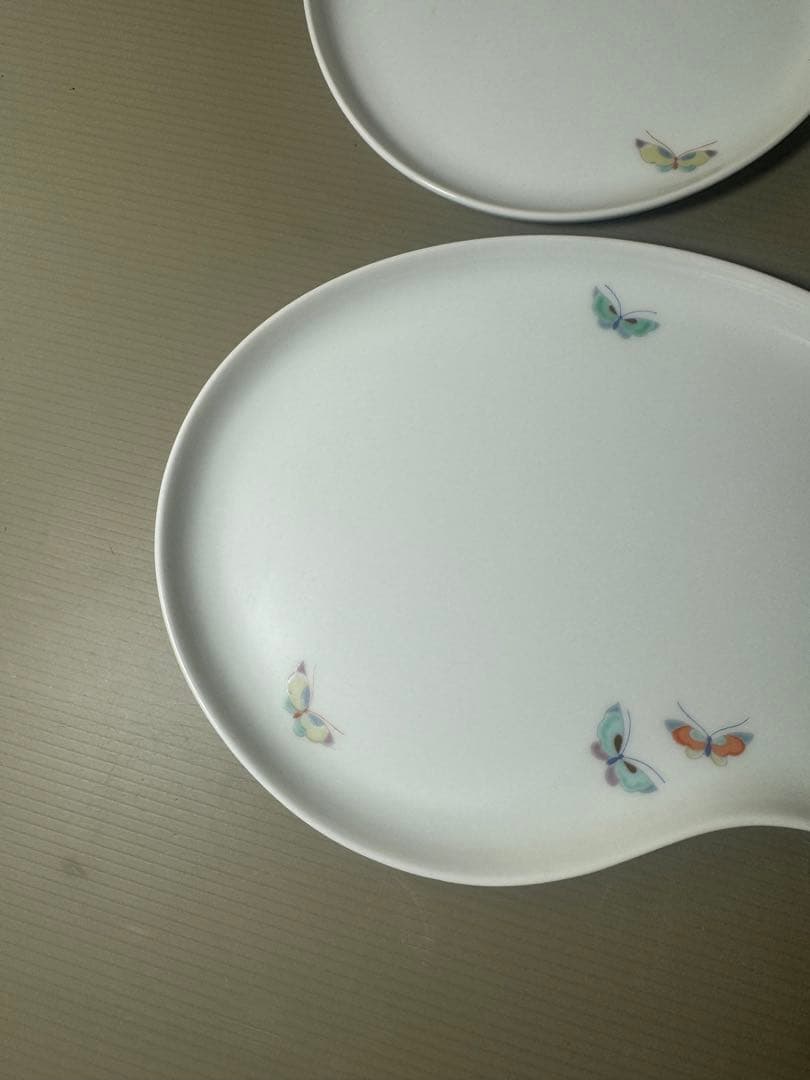 2521 深川製磁　瓢箪型　蝶文　皿　5客　未使用
