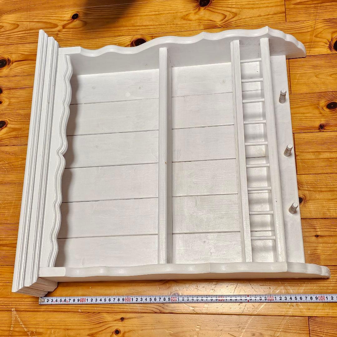 O*i様 木製カントリーシェルフ　訳あり　ホワイト　シャビー　アンティーク　壁掛