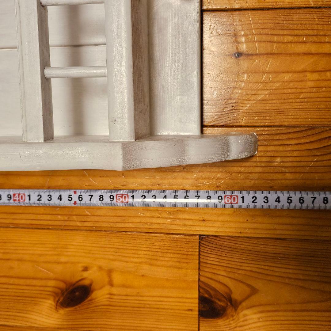 O*i様 木製カントリーシェルフ　訳あり　ホワイト　シャビー　アンティーク　壁掛