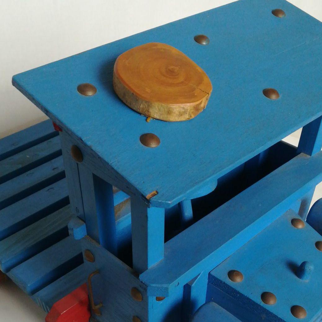 昭和レトロ　木製　トラクター　トラック　置物