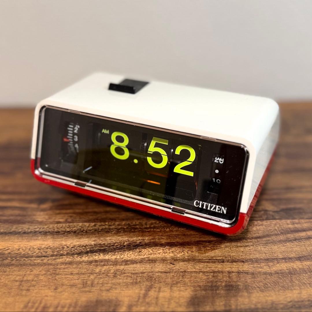 【整備済み・動作正常】CITIZENパタパタ時計 ハイリーフ・カーチス赤白