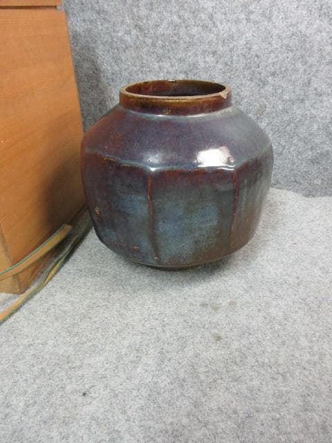 李朝 面取り 花瓶 [B24051] 箱入り 花器 花生け なまこ 古玩 古美術