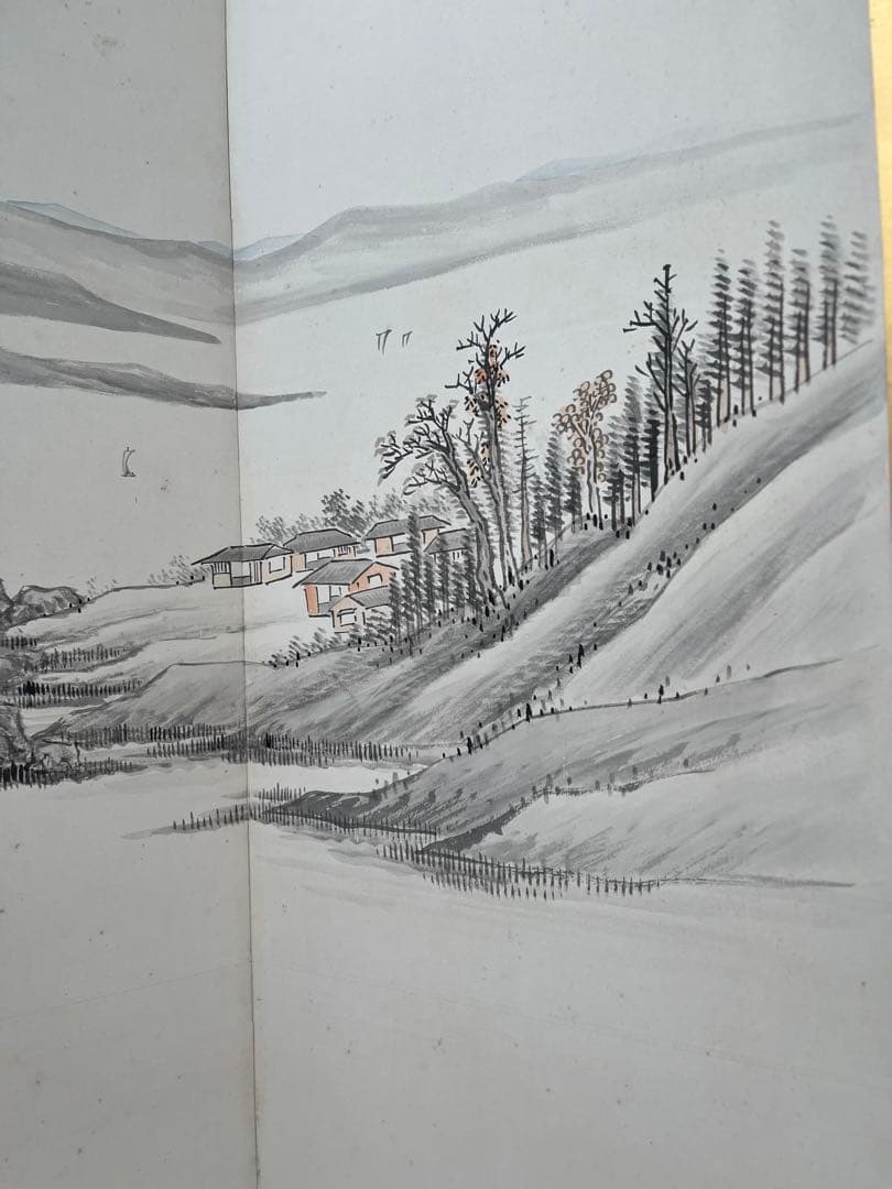 渡辺華石の六曲一双の屏風