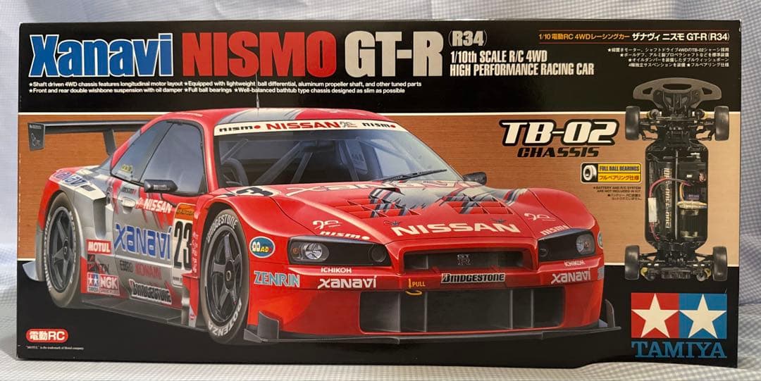 タミヤ◆ザナヴィニスモGT-R R34 TB-02シャーシ 1/10