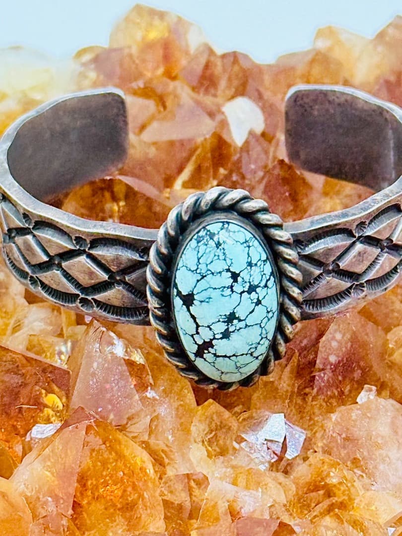 バングル ターコイズ シルバー ナバホ ハーマン・スミス インディアンジュエリー