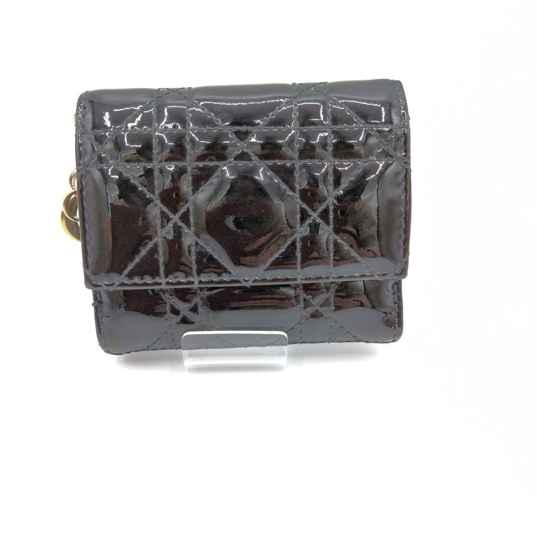 ディオール　エナメル　ロータスウォレット　カナージュ　財布