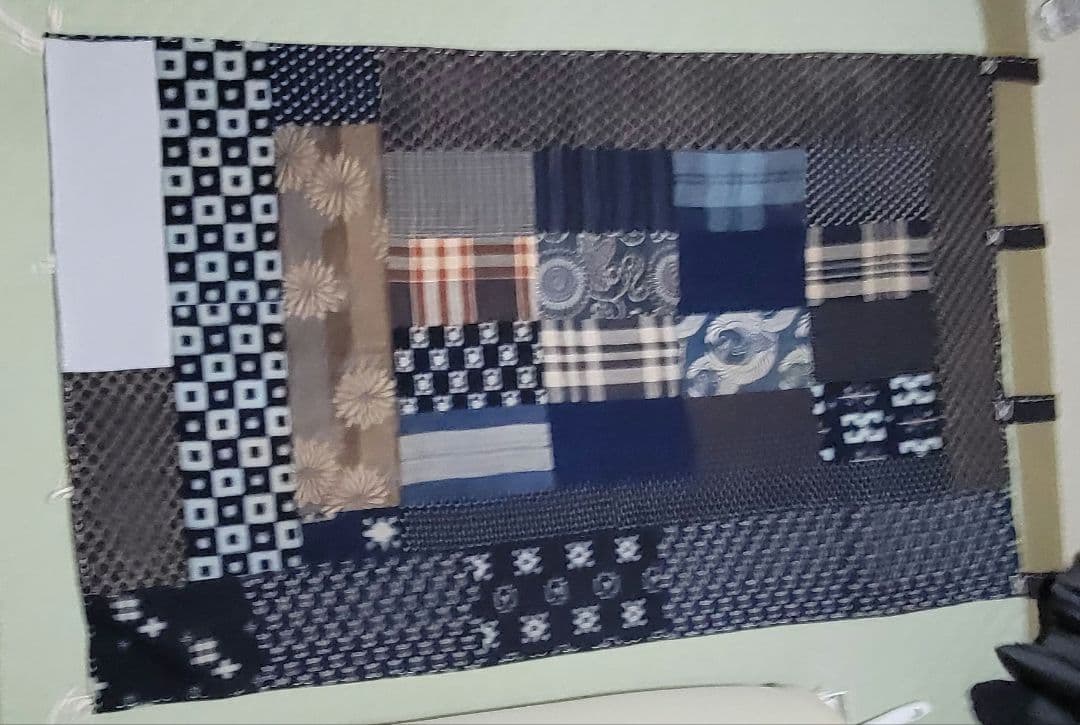 藍染め　古布　木綿　芸術　高級手芸品　155 × 98cm　壁掛け