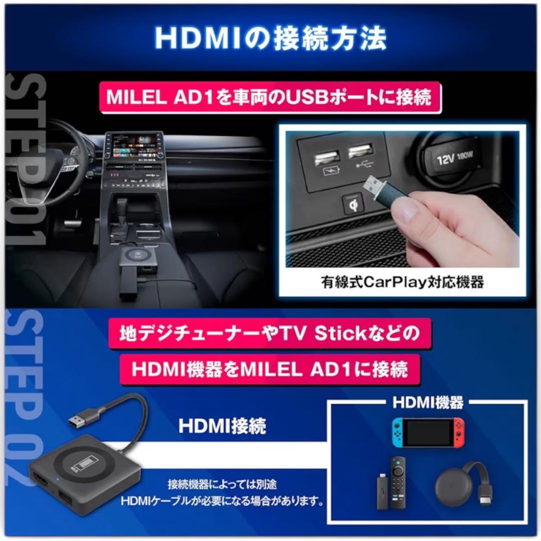 MILEL AD1 ワイヤレスApple CarPlayアダプターの出品です。