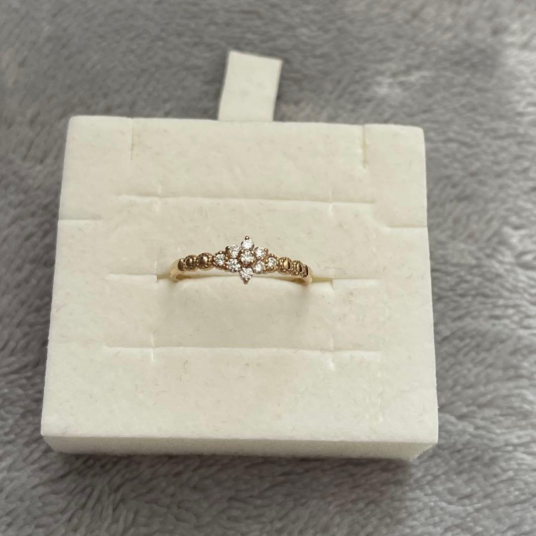 【TSUTSUMI】ピンキーリング K10イエローゴールドダイヤモンド