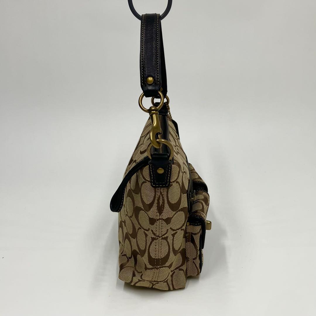 【美品】コーチ レガシー シグネチャー ショルダー バッグ レザー ターンロック