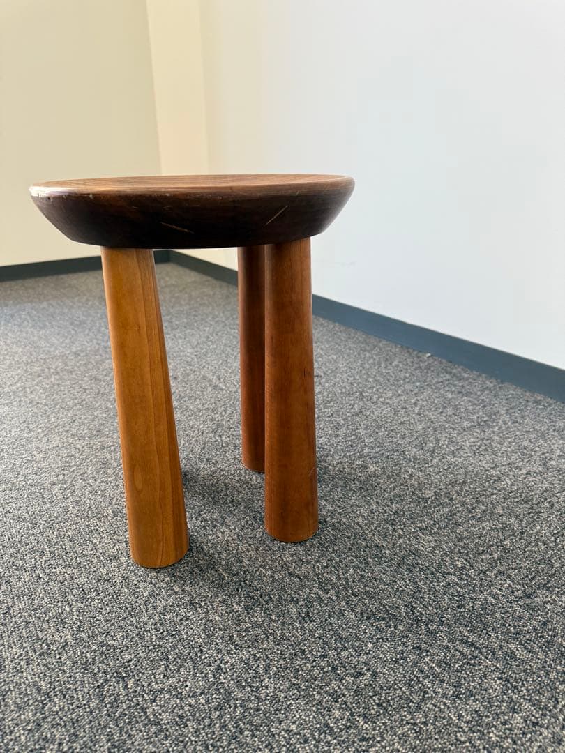 木製円形サイドテーブル チェア