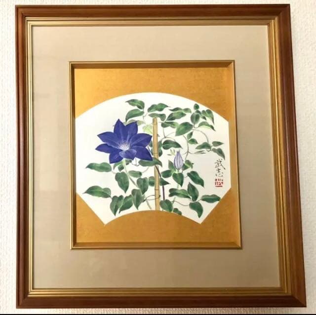 山田武志「　鉄線花　」日本画