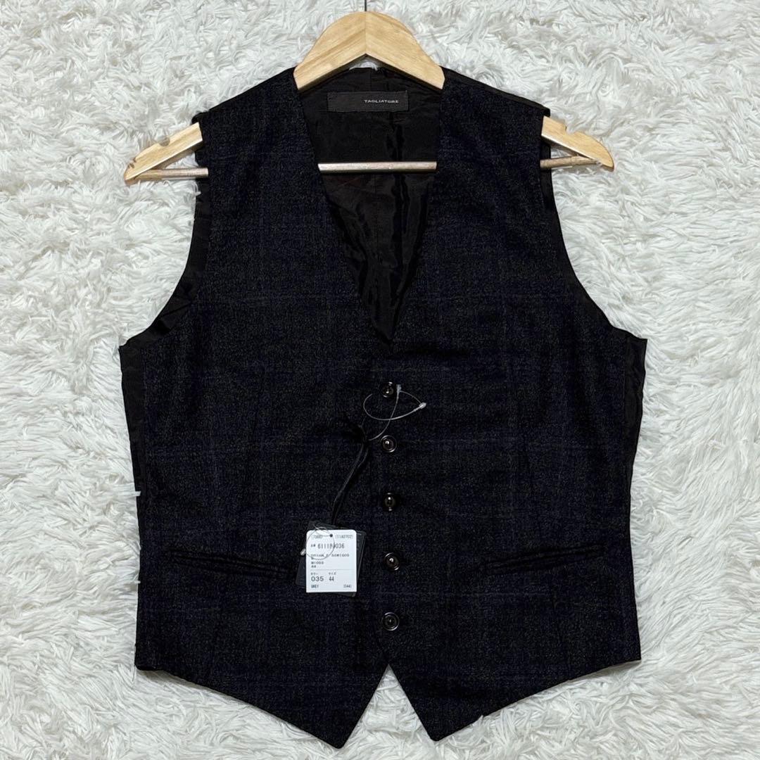 未使用 タリアトーレ ウール ベスト ジレ 44 グレー イタリア製 メンズ