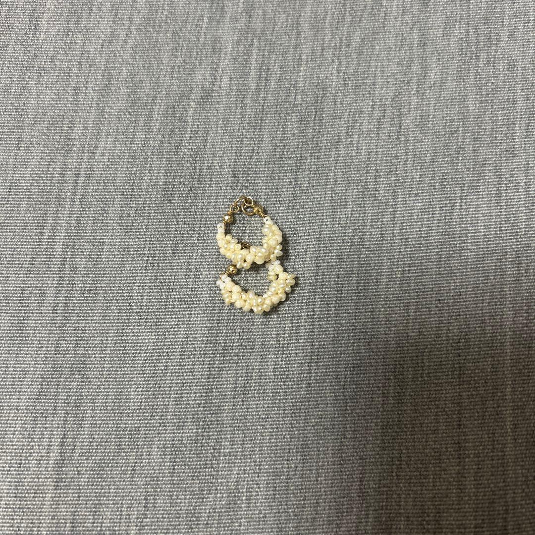 アガット　淡水パール　ピアスチャーム