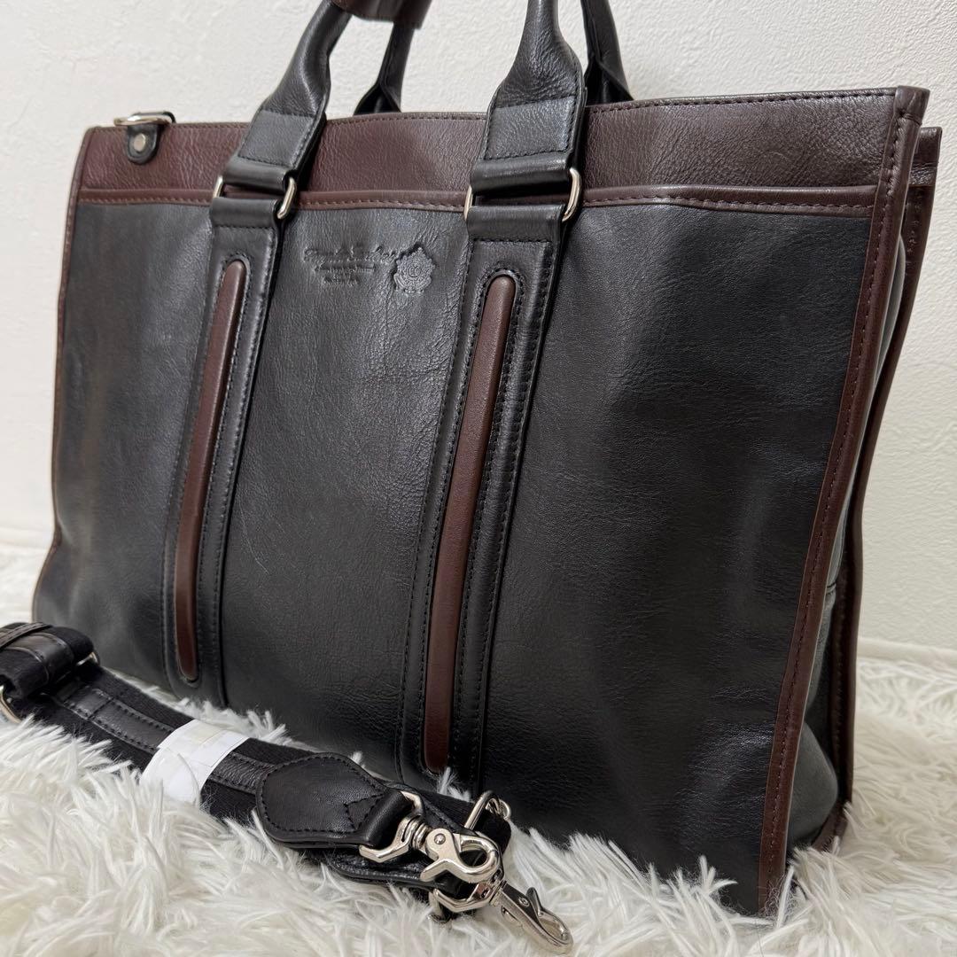 COMPLEX GARDENS ビジネスバッグ 牛革 2層式 2way 大容量