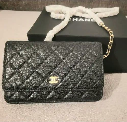 ちゃちゃまる●新品CHANEL シャネル チェーンウォレット キャビア