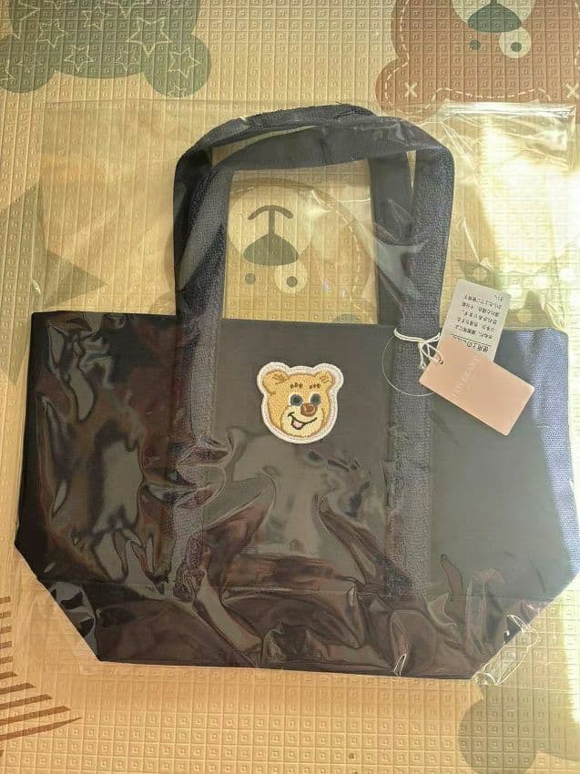 FEILER オールドテディ ワッペントートバッグ ネイビー