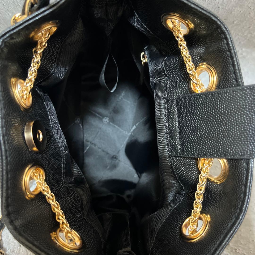 【新品未使用】シャネルブラック キルティング 巾着チェーンショルダーバッグ