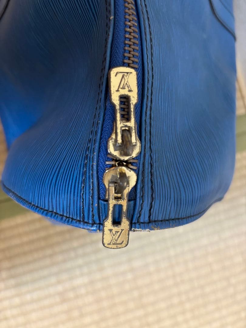 エピレザー 青 ボストンバッグ