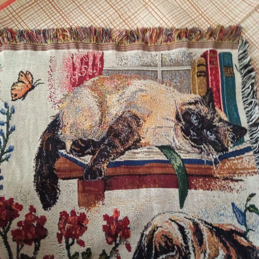 新品♥海外からやってきた物♥猫のタペストリー　ブランケット　ベッドカバー